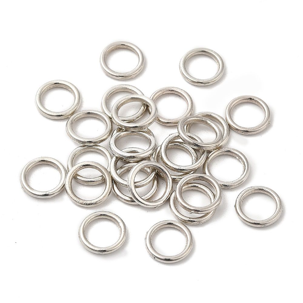 Alloy Soldered Closed Jump Rings, 6x0.8mm, 18 Gauge, Inner Diameter: 3.8mm