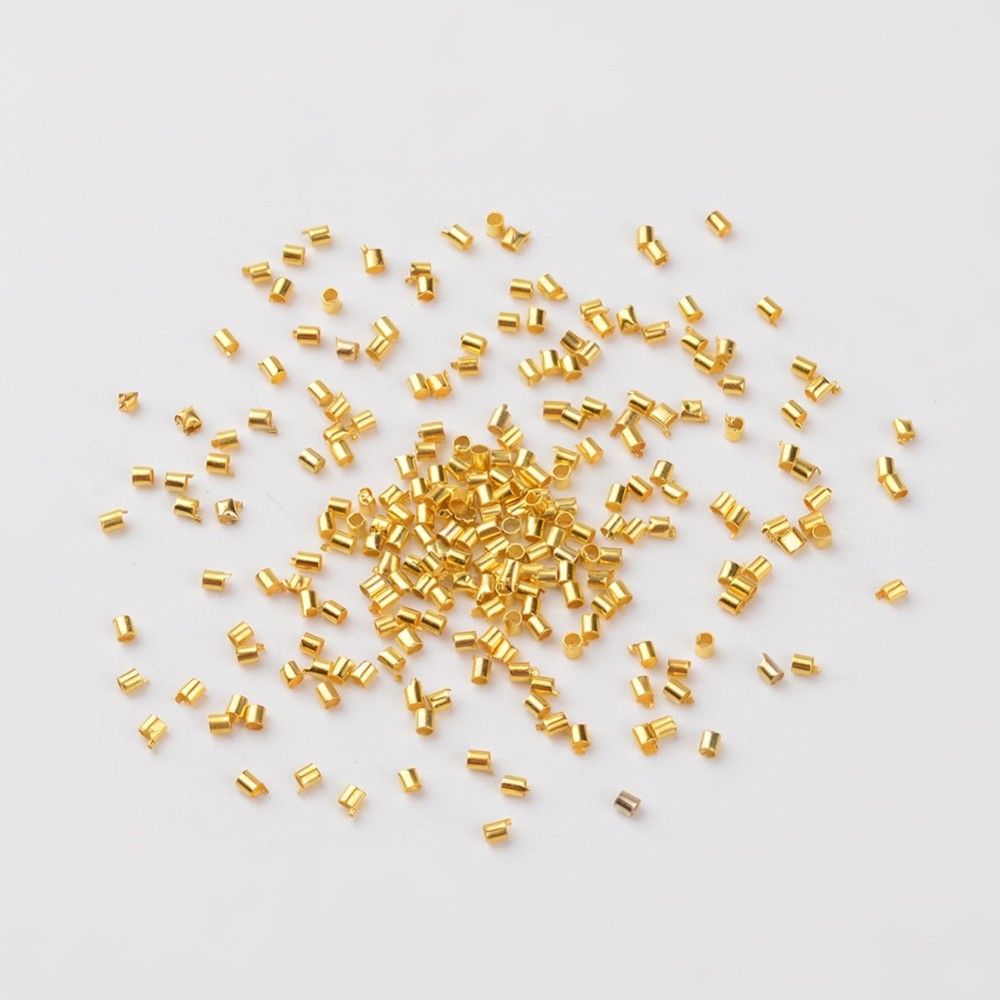1.5x1.5mm/Brass Crimp Beads, Tube/1g