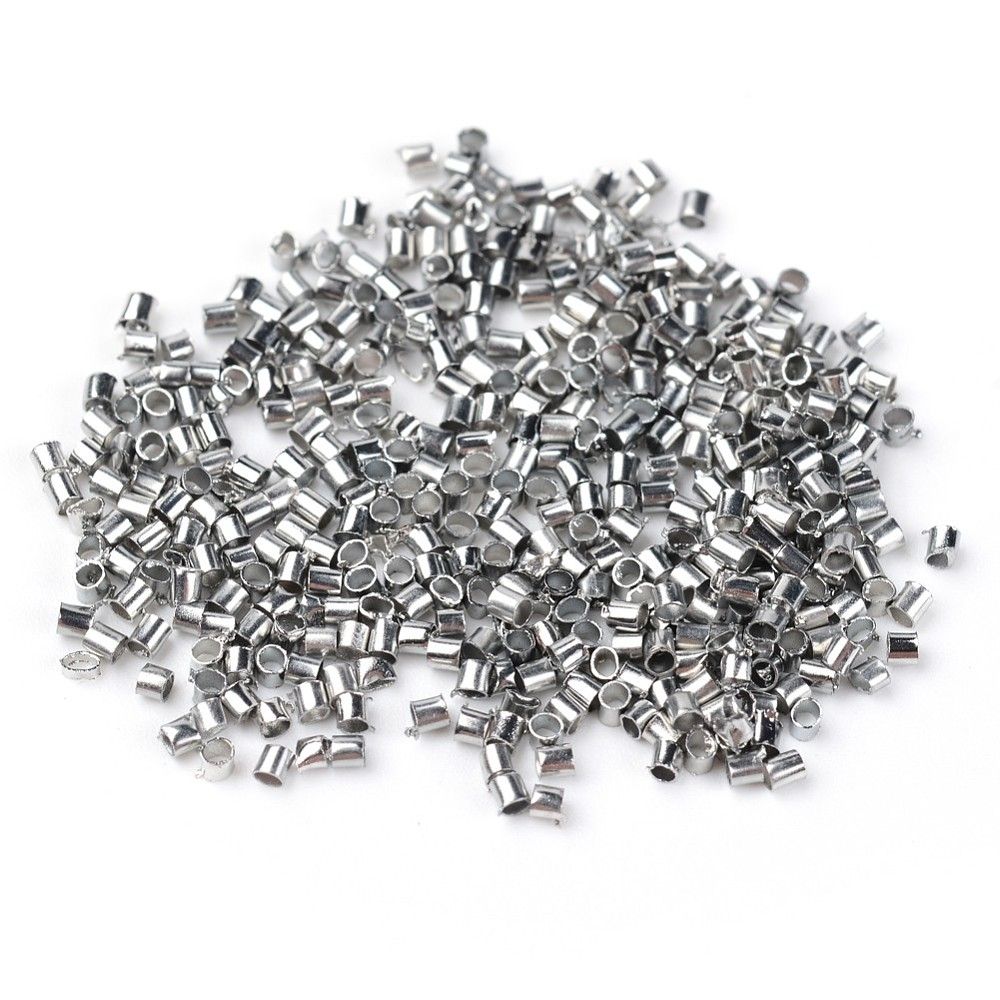 1.5x1.5mm/Brass Crimp Beads, Tube/1g