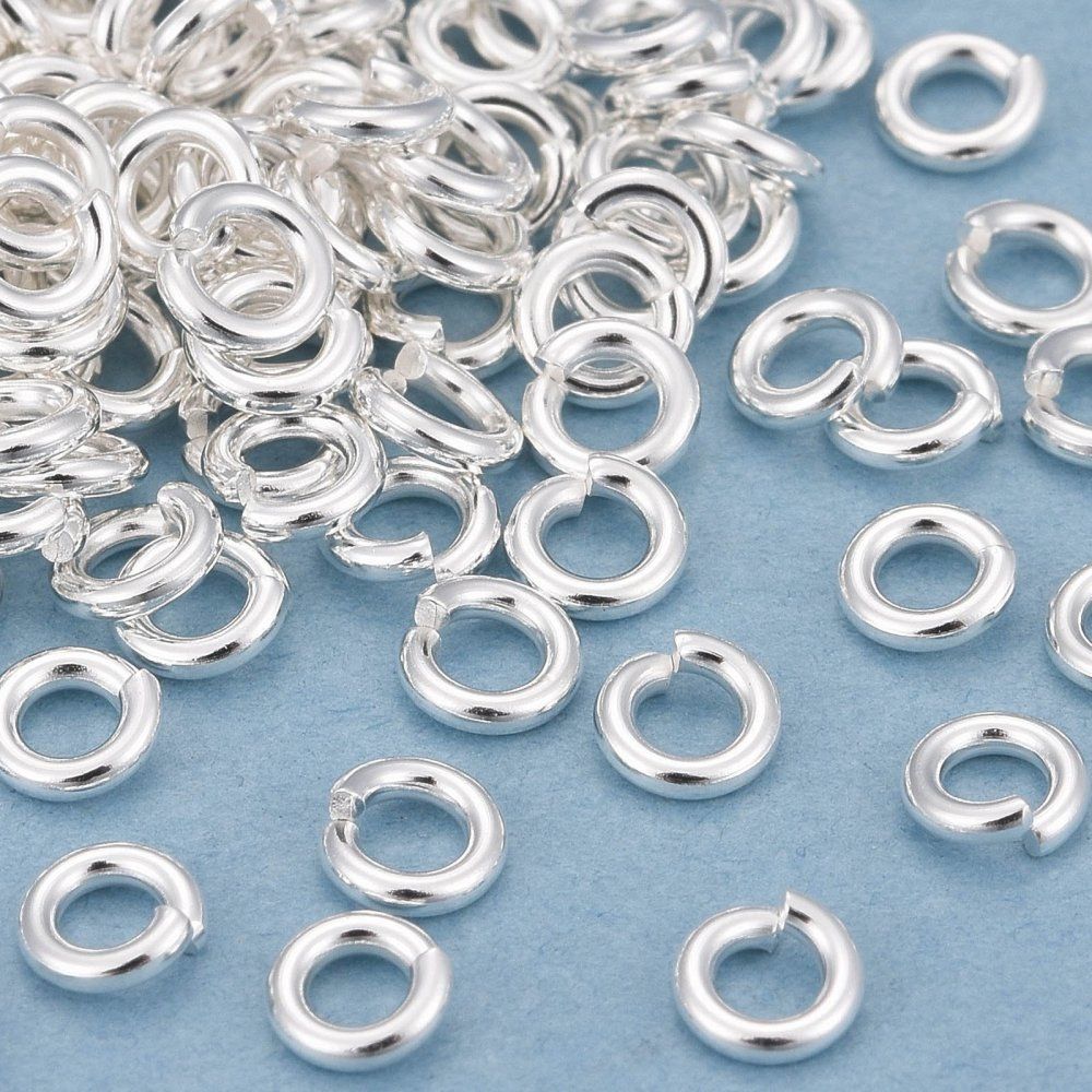 10pcs/Rack Plating Brass Jump Rings, Open Jump Rings, Long-Lasting Plated, 925 Sterling Silver Plate