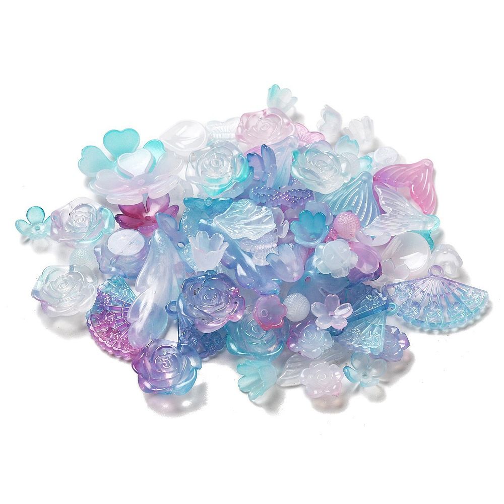 Imitation Jelly Acrylic Beads, Mixed Shapes 10gr