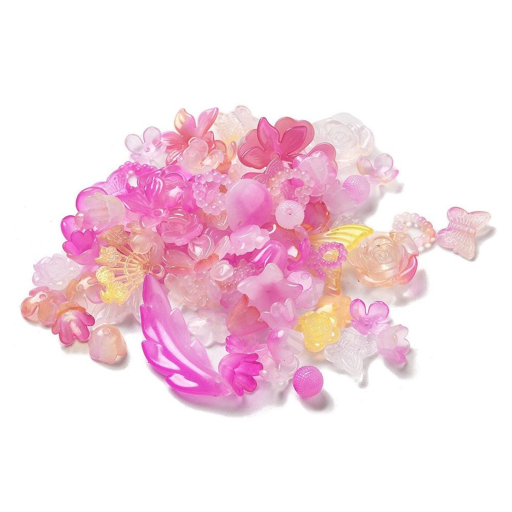 Imitation Jelly Acrylic Beads, Mixed Shapes 10gr