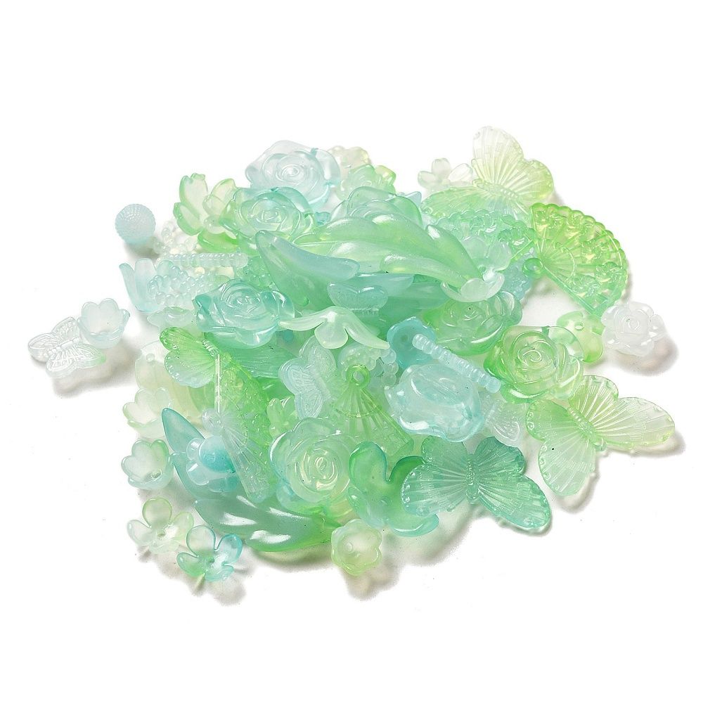 Imitation Jelly Acrylic Beads, Mixed Shapes 10gr