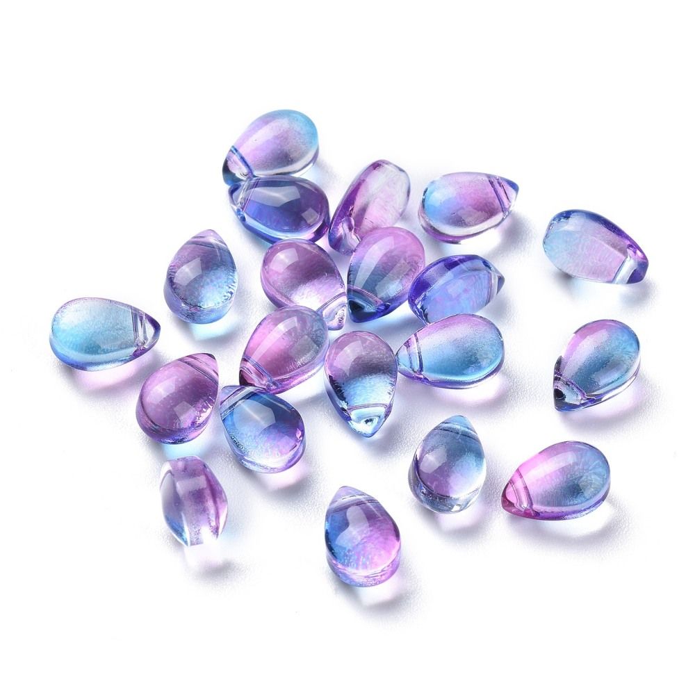 10pcs/Transparent Glass Beads/9x6x5mm