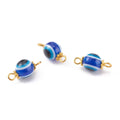10pcs/Evil Eye Resin Beads Link Connector, with Alloy Daisy Spacer Beads and Iron Eye Pin/17x8mm