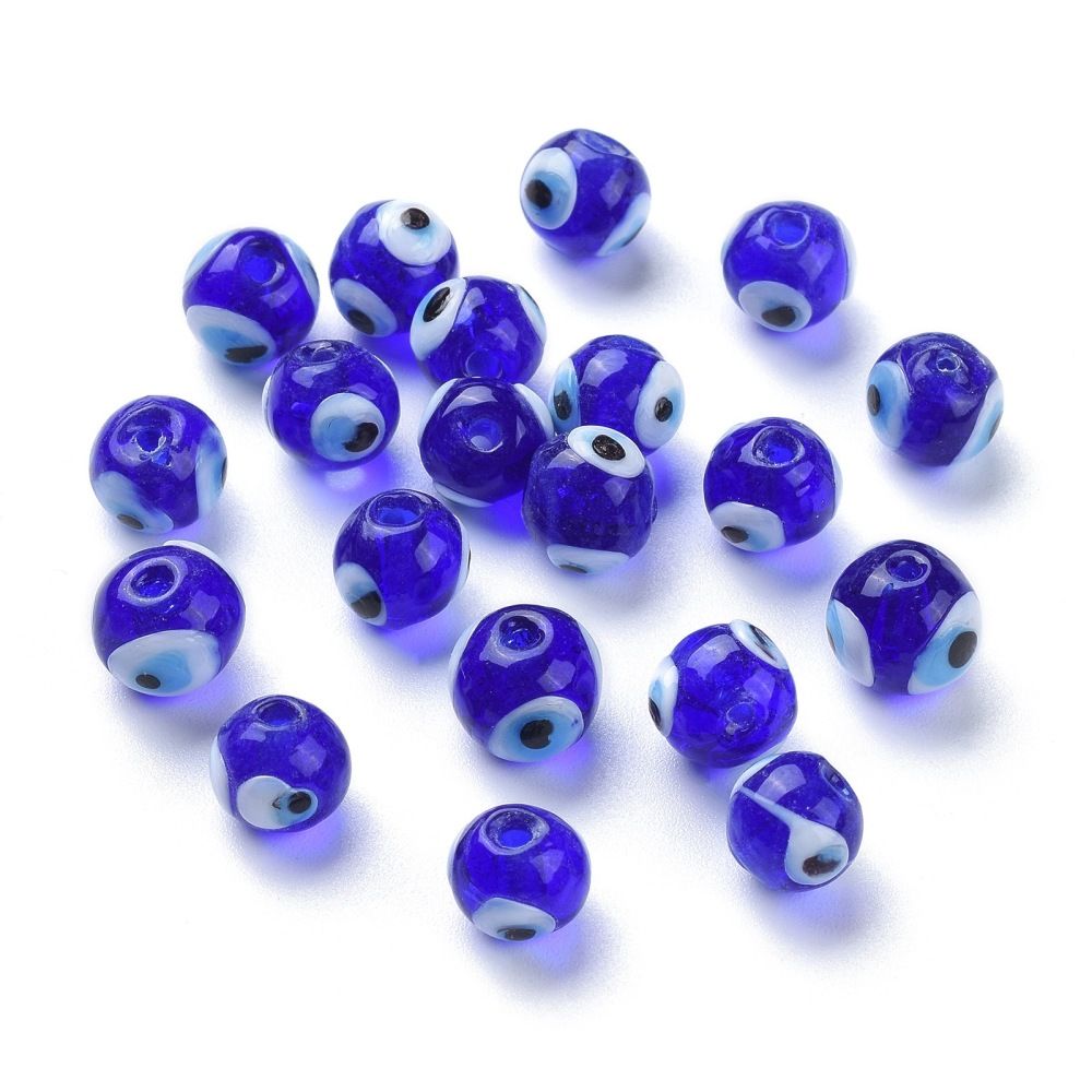 10pcs/Handmade Lampwork Beads, Evil Eye/ 10mm