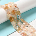 Natural Citrine Beads Strands, Faceted, Square, 9~10.5x10~10.5x6mm, Hole: 1mm, about 18~20pcs/strand, 7.09~7.68 inch (18~19.5cm)