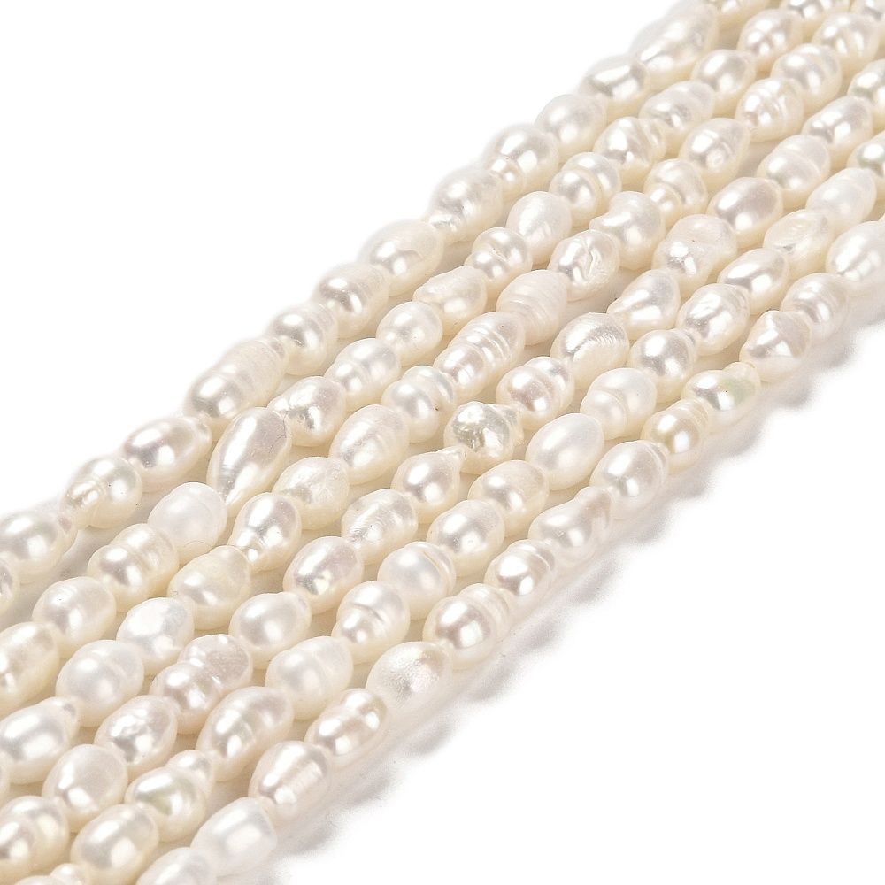 Natural Cultured Freshwater Pearl Beads Strands, Rice, Grade 2A+, PapayaWhip, 6~12.5x5~6mm, Hole: 0.5mm, about 44~45pcs/strand, 13.78 inch(35cm)