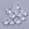 ~29pcs/Transparent Acrylic Beads, Faceted, Rondelle/ 10x6mm