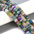 Natural & Synthetic Mixed Stone Beads Strands, Rondelle, Mixed Dyed and Undyed, 6~6.5x2~2.5mm, Hole: 1mm, about 181~191pcs/strand, 15.16~15.35''(38.5~39.1cm)