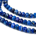 Natural Lapis Lazuli Beads Strands, Faceted, Rondelle, 4x3mm, Hole: 0.7mm, about 128pcs/strand, 15.16 inch(38.5cm)