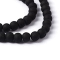Baking Painted Transparent Glass Bead Strands, Frosted, Round, 6mm, Hole: 1.3~1.6mm, about 140pcs/strand