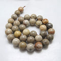 Natural Fossil Coral Beads Strands, Round, 6mm