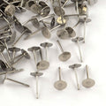10pcs/ 316 Surgical Stainless Steel Flat Round Blank Peg Stud Earring Settings/3mm