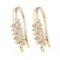 2pcs/Brass Micro Pave Cubic Zirconia Earring Hooks/ 15.5x8x4mm