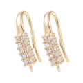 2pcs/Brass Micro Pave Cubic Zirconia Earring Hooks/ 16.5x8x3.5mm