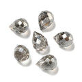 6pcs/Electroplate Glass Beads, Faceted, Full Rainbow Plated, Teardrop