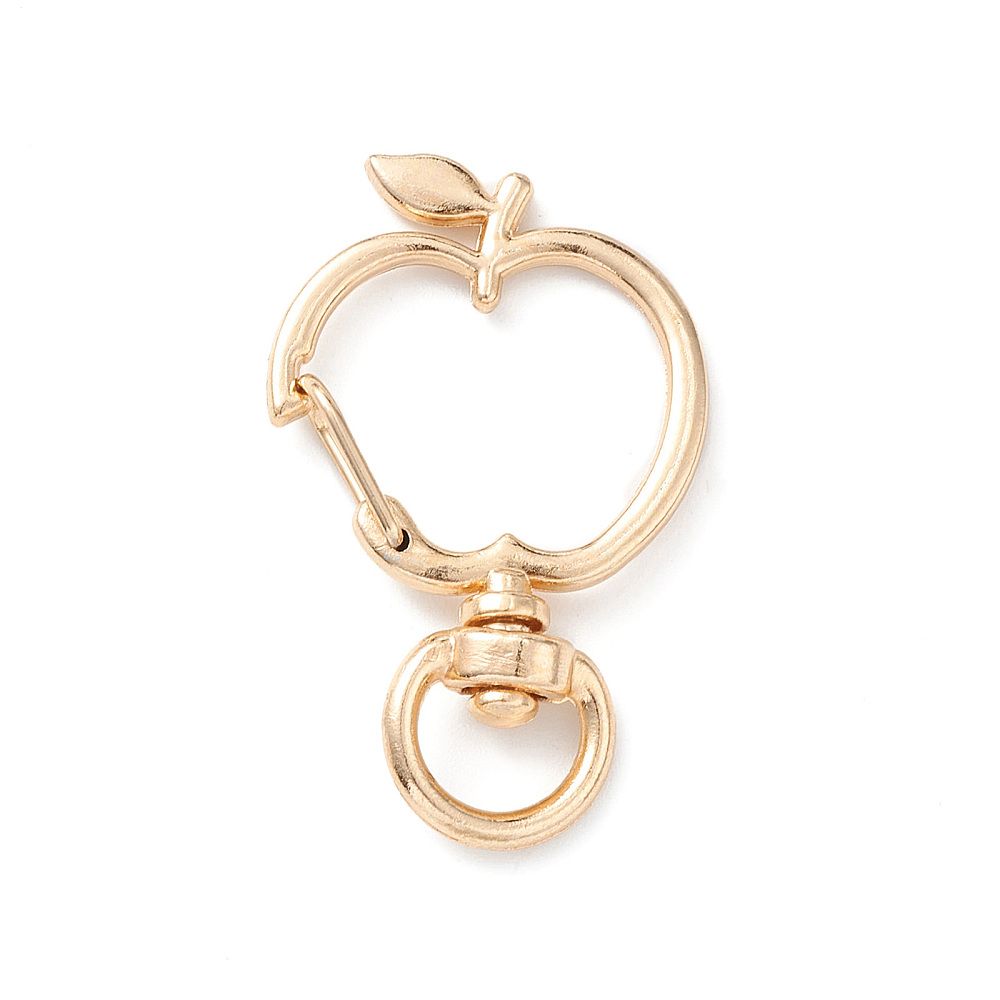 Apple Alloy Swivel Clasps, Long-Lasting Plated/38x23.5x6mm