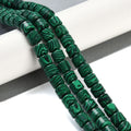 Synthetic Malachite Beads Strands, Column, 10x10mm, Hole: 1.4mm, about 40pcs/strand, 15.47 inch(39.3cm)