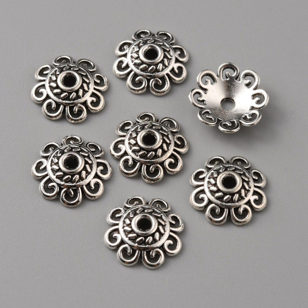 10pcs/Tibetan Style Alloy Bead Caps/ 12x3mm