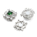 Brass Micro Pave Cubic Zirconia Magnetic Clasps/20.5x17.5x9mm