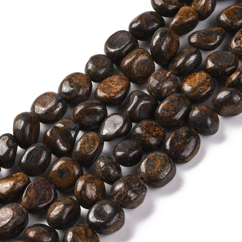 Natural Bronzite Beads Strands, Nuggets, Tumbled Stone, 7~12x6~8x5~7mm, Hole: 1mm, about 43~44pcs/strand, 15.47~15.63''(39.3~39.7cm)