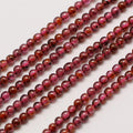 Grade AA Natural Gemstone Garnet Round Beads Strands, 2mm, Hole: 0.8mm, about 180pcs/strand, 15 inch