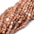 Natural Sunstone Smooth Nuggets Beads Strands, Tumbled Stone, 5~10x6~7x3~7mm, hole: 1mm, about 14.9 inch~15.7 inch
