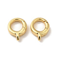 1pcs/ Brass Spring Gate Rings, Cadmium Free & Nickel Free & Lead Free, Ring, Real 18K Gold Plated/12.5x10x3.5mm
