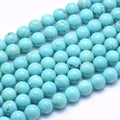 Natural Magnesite Beads Strands, Dyed & Heated, Round, 8mm, Hole: 1mm, about 49pcs/strand