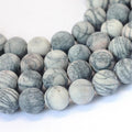 Natural Map Stone/Polychrome Jasper/Picasso Stone/Picasso Jasper Beads Strands, Round, Frosted, Hole: 1mm, , 14.5 inch