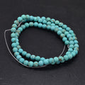 Frosted Round Natural Magnesite Beads Strands, Dyed & Heated, Turquoise, 6mm, Hole: 1mm, 6mm in diameter, hole: 1mm, about 60~62pcs/strand