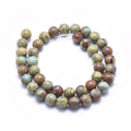 Natural Aqua Terra Jasper Beads Strands, Impression Jasper, Round, 10mm, Hole: 1mm, about 41pcs/strand, 15.9 inch(40.5cm)