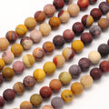 Frosted Round Natural Mookaite Beads Strands, 15.3 inch