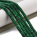 Synthetic Malachite Beads Strands, Rondelle, 4~4.5x2~2.5mm, Hole: 1mm, about 157~162pcs/strand, 15.16~15.55''(38.5~39.5cm)