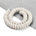 Natural Lava Rock Dyed Beads Strands, Rondelle, White, 6x3mm, Hole: 1.2mm, about 58pcs/strand, 7.87 inch(20cm)
