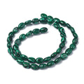 Synthetic Malachite Beads Strands, Oval, Dyed, 8x6x3.5~4mm, hole: 1mm, about 45~52pcs/strand, 15.16~15.74 inch(38.5~40cm)