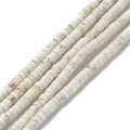 Natural Howlite Beads Strands, Flat Round/Disc, Heishi Beads, 4x2~3mm, Hole: 1mm, about 163~166pcs/strand, 15.12~15.24''(38.4~38.7cm)