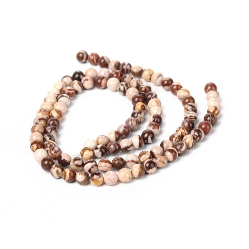 Natural Zebra Jasper Round Bead Strands, 10mm, Hole: 1mm, about 38pcs/strand, 15 inch