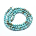 Natural Magnesite Beads Strands, Dyed & Heated, Round, 3.5~4mm, Hole: 0.8mm, about 98pcs/Strand, 15.35 inch(39cm)