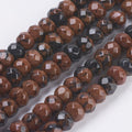 Natural Mahogany Obsidian Beads Strands, Faceted, Rondelle, 4~4.5x2~2.5mm, Hole: 1mm, about 150pcs/strand, 15.1 inch~15.3 inch(38.5~39cm)