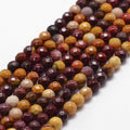 Natural Mookaite Beads Strands, Faceted, Round, 4mm, Hole: 1mm, about 96pcs/strand, 14.9 inch~15.1 inch