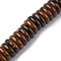 Natural Mahogany Obsidian Beads Strands, Disc, 12x3.5~4mm, Hole: 1.4mm, about 51pcs/strand, 7.48~8.19 inch