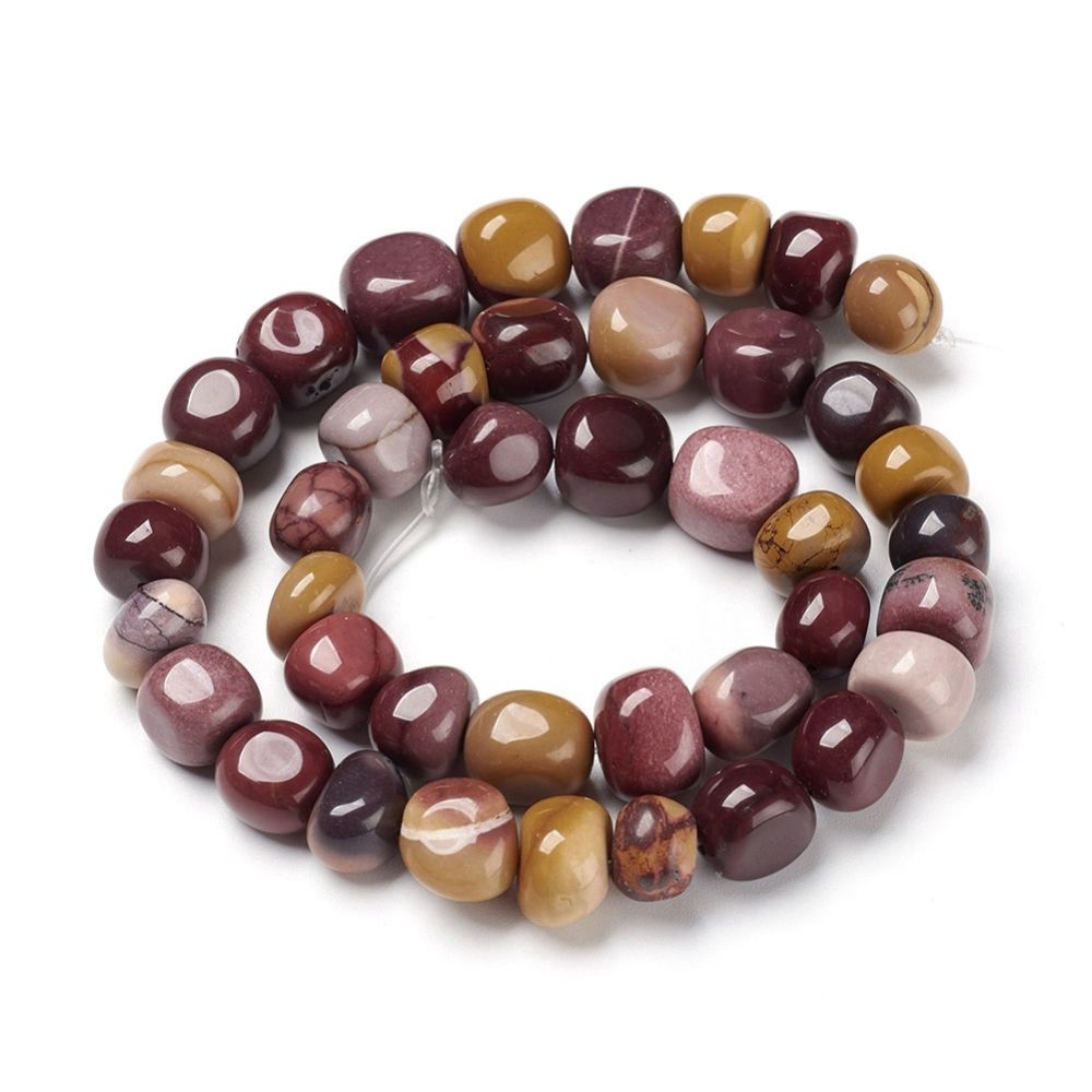 Natural Mookaite Beads Strands, Tumbled Stone, Nuggets, 8.5~13x8~10x7~12.5mm, Hole: 0.8mm, about 41pcs/strand, 15.75 inch(40cm)