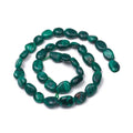 Natural Malachite Beads Strands, Nuggets, Tumbled Stone, 8~12x7~10x5.5~8mm, Hole: 0.5mm, about 43pcs/strand, 15.55 inch(39.5cm)
