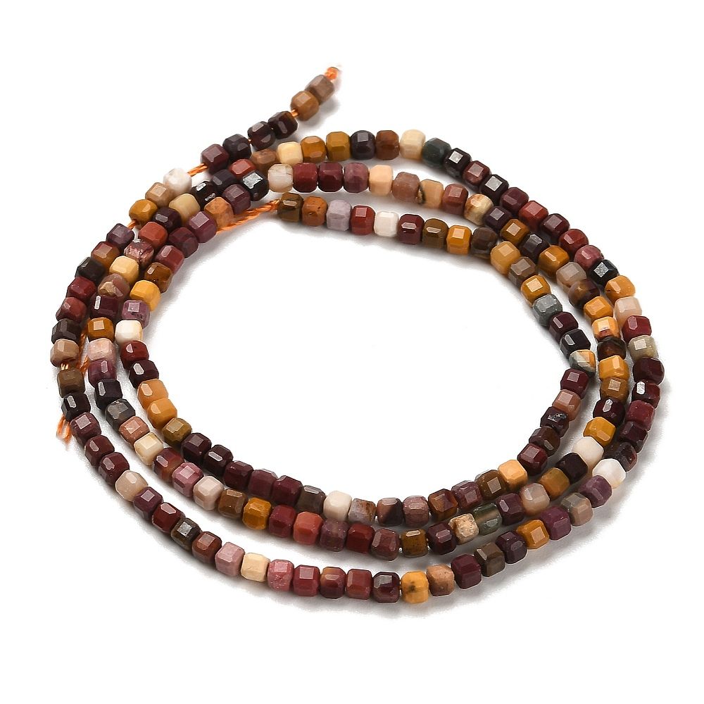 Natural Mookaite Beads Strands, Faceted Table Cut Cube, 2.5x2.5x2.5mm, Hole: 0.8mm, about 172pcs/strand, 14.96''(38cm)