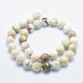 Natural Magnesite Beads Strands, Faceted, Round, 8mm, Hole: 1mm, about 47pcs/strand