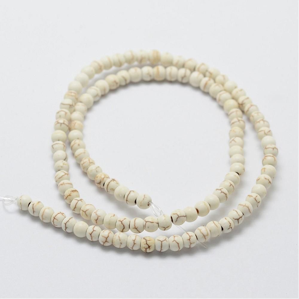 Natural Howlite Turquoise Beads Strand/4mm, Hole: 1mm, about 110pcs/strand