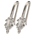2pcs/Brass Pave Clear Cubic Zirconia Earring Hooks/18x4.5x10mm