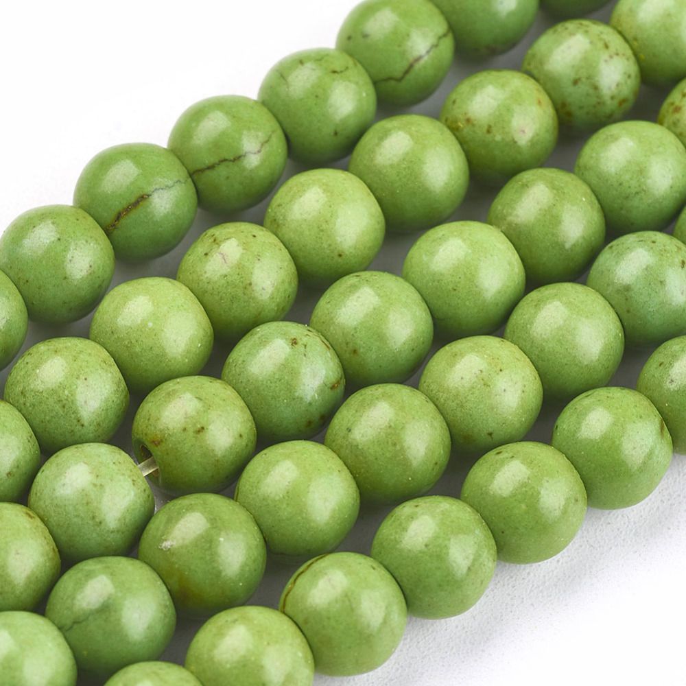 Natural Howlite Turquoise Beads Strand/6mm, Hole: 1.2mm, about 67pcs/strand